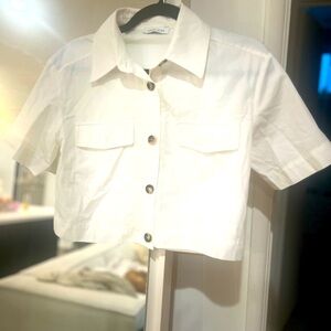 Anine Bing cropped button down